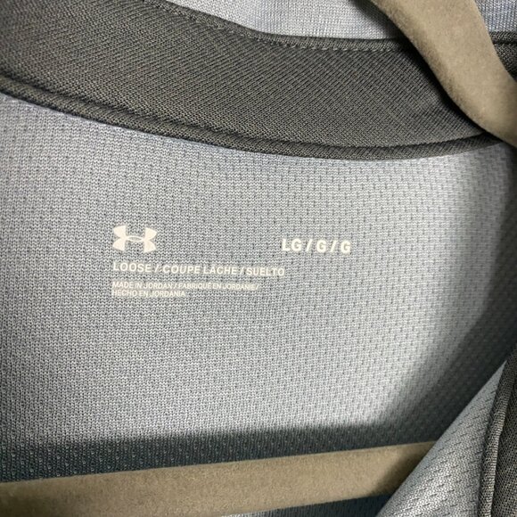 Under Armour Light Photon Blue Tech Polo Mens Large Loose Short Sleeves - Picture 3 of 7